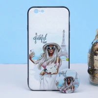 قاب طرحدار + پاپ سوکت iPhone 6/6s کد4 سری B