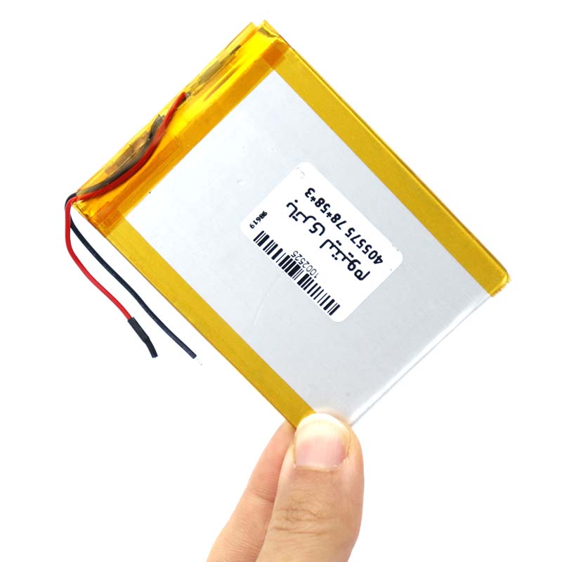 باتری لیتیوم 3500mAh 78*58*3mm 405575
