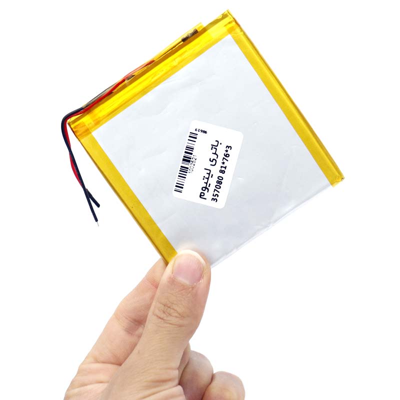 باتری لیتیوم 3500mAh 81*76*3mm 357080