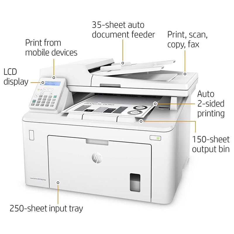 پرینتر چند کاره لیزری HP LaserJet Pro MFP M227fdn