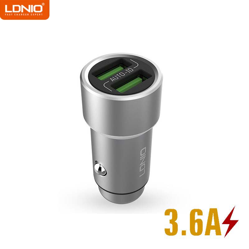شارژر فندکی LDNIO C302 3.6A + کابل Type-C