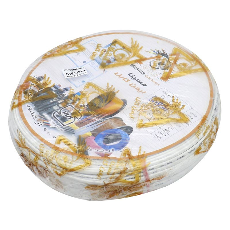 سیم برق افشان کیسه ای 0.5*2 مسینا حلقه 100 متری