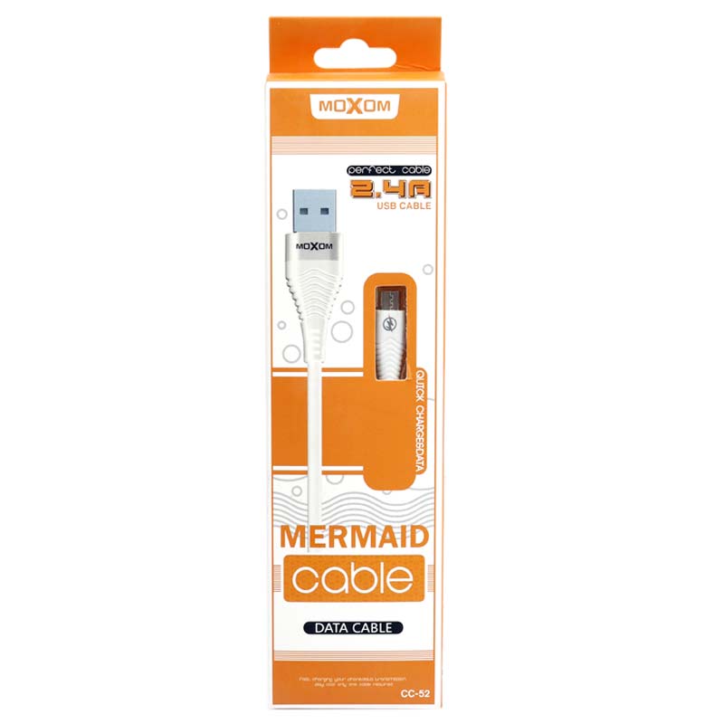 کابل میکرو یو اس بی Moxom CC-52 2.4A 1m