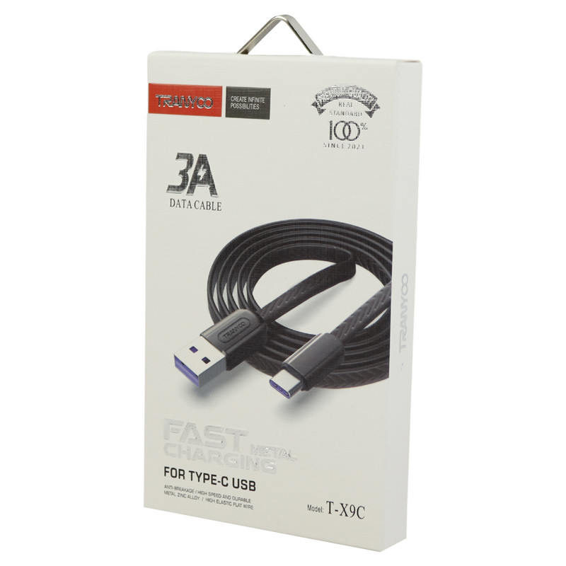 کابل تایپ سی فست شارژ Tranyoo T-X9C 3A 1m