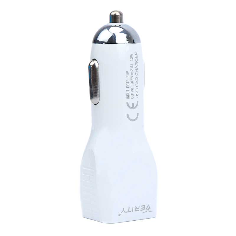 شارژر فندکی Verity C-1115 12W 2.4A + کابل میکرو یو اس بی