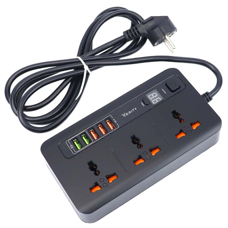 سه راهی برق وریتی PS 3111 با کابل 2 متری + شارژر USB