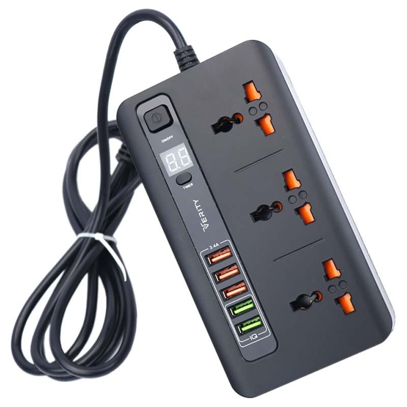 سه راهی برق وریتی PS 3111 با کابل 2 متری + شارژر USB