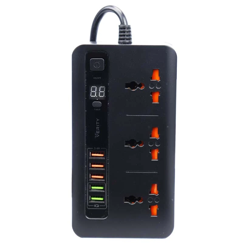 سه راهی برق وریتی PS 3111 با کابل 2 متری + شارژر USB