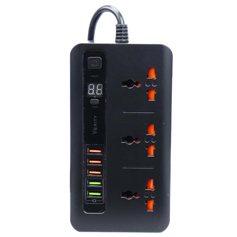 سه راهی برق وریتی PS 3111 با کابل 2 متری + شارژر USB