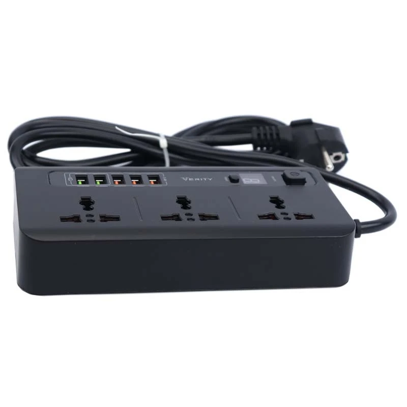 سه راهی برق وریتی PS 3111 با کابل 2 متری + شارژر USB