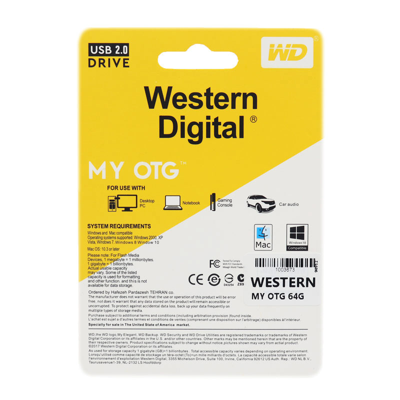فلش 64 گیگ وسترن دیجیتال Western Digital My OTG