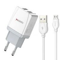 شارژر دیواری YESIDO YC21 + کابل میکرو یو اس بی