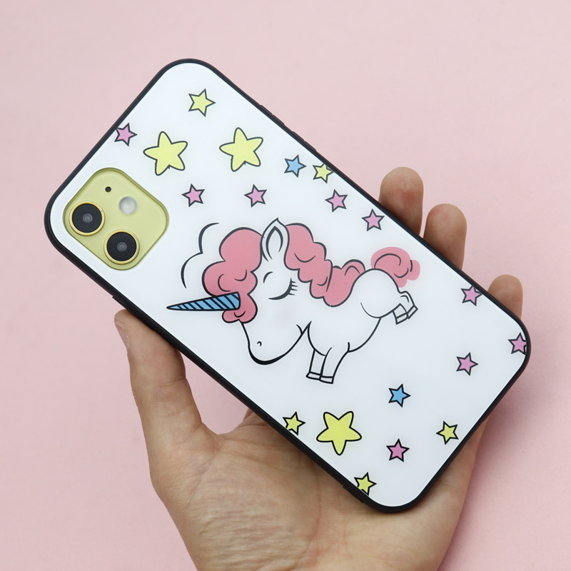 قاب پشت گلسی طرح دار یونیکورن iPhone 11