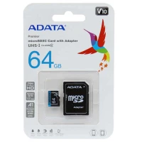 رم میکرو 64 گیگ ای دیتا ADATA Premier V10 U1 A1 100MB/s + خشاب