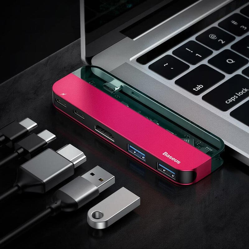 هاب 5 پورت Type-C باسئوس CAHUB-TD0G