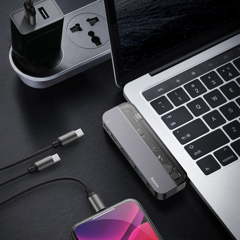 هاب 5 پورت Type-C باسئوس CAHUB-TD0G