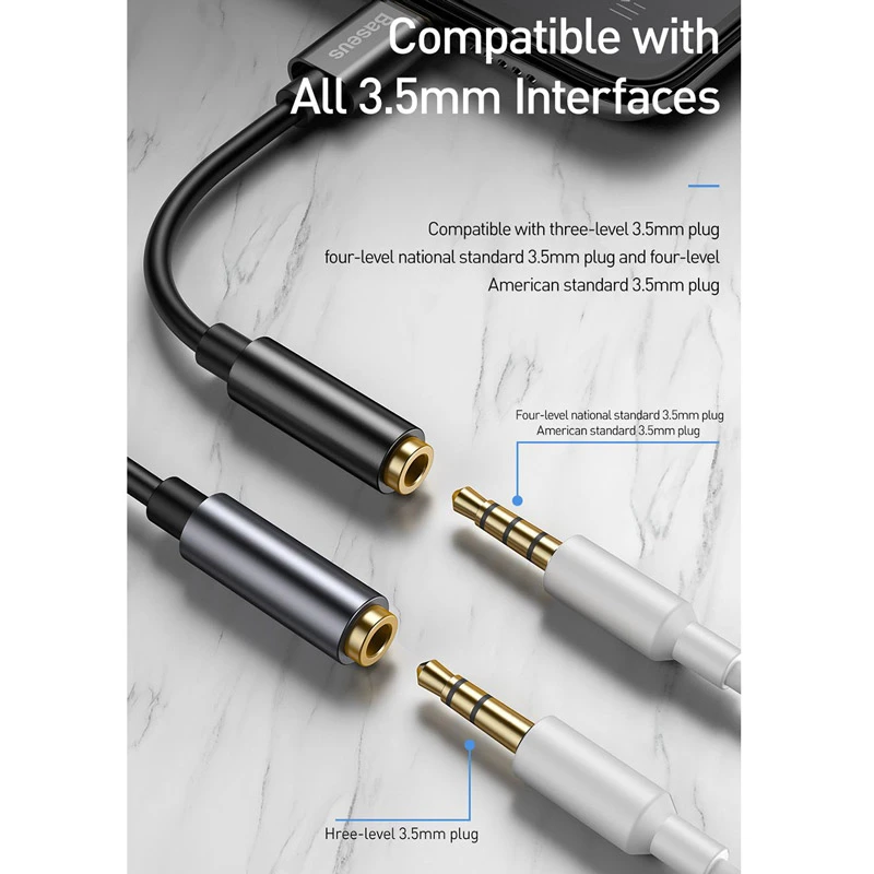 تبدیل Type-C به جک 3.5 میلی متری باسئوس L54