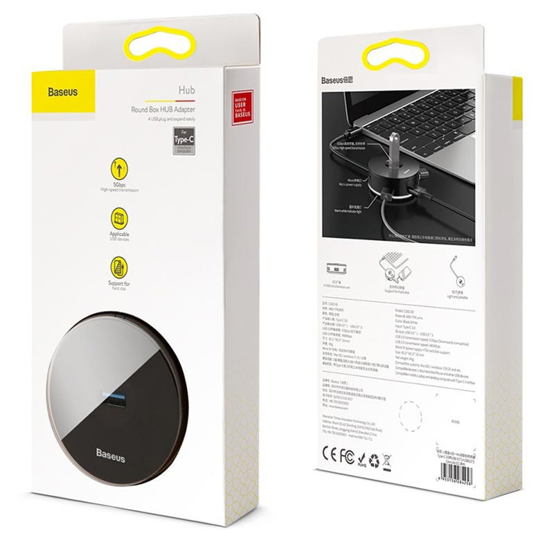هاب 4 پورت USB3.0 باسئوس Airjoy Round Box CAHUB-G0