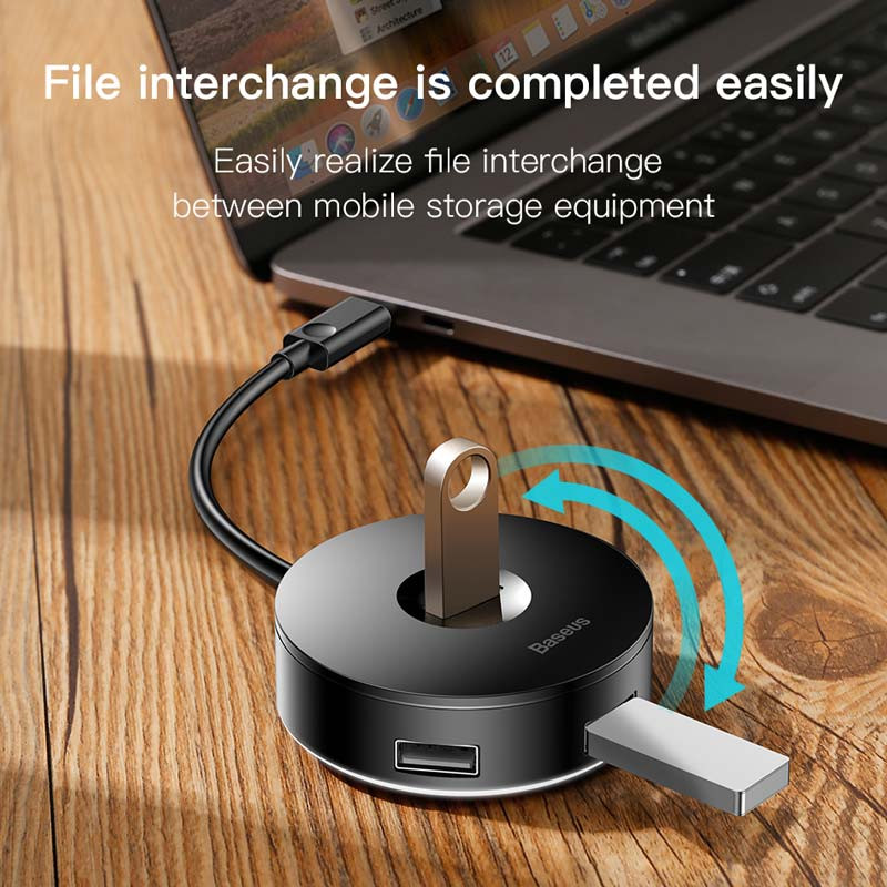هاب 4 پورت USB3.0 باسئوس Airjoy Round Box CAHUB-G0