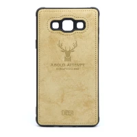 قاب چرمی طرح گوزن Samsung A7 خاکی