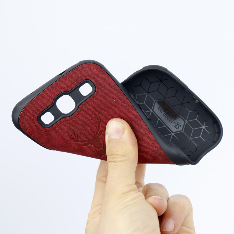 قاب چرمی طرح گوزن Samsung Galaxy S3 زرشکی