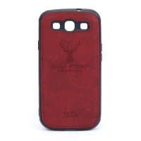 قاب چرمی طرح گوزن Samsung Galaxy S3 زرشکی