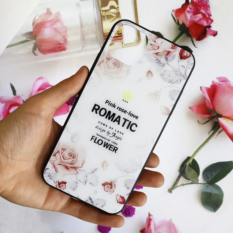 قاب Rose Love پشت گلسی iPhone 11 Pro Max