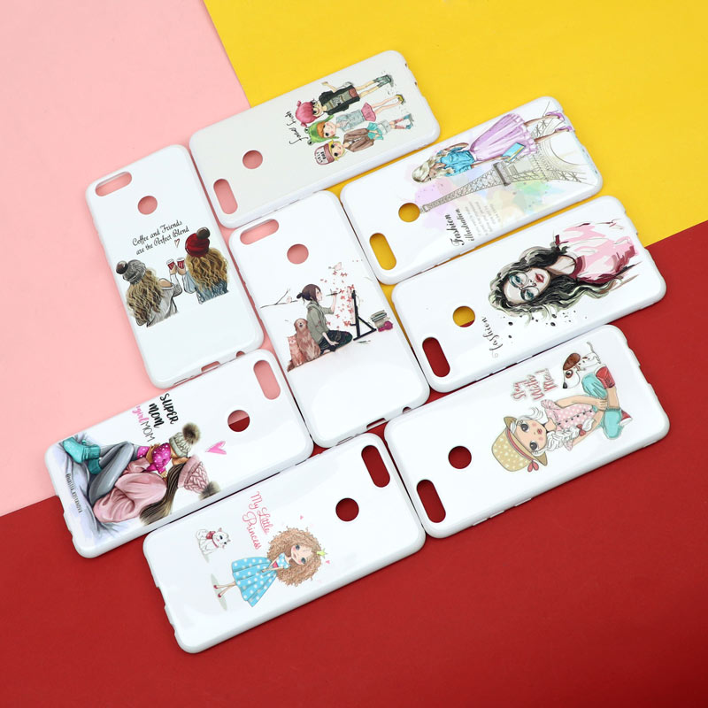 قاب فانتزی سفید طرح دختر هواوی Honor 7X