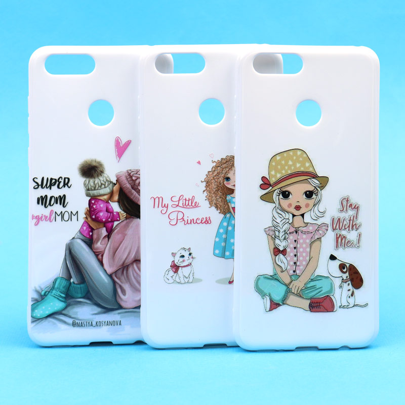 قاب فانتزی سفید طرح دختر هواوی Honor 7X