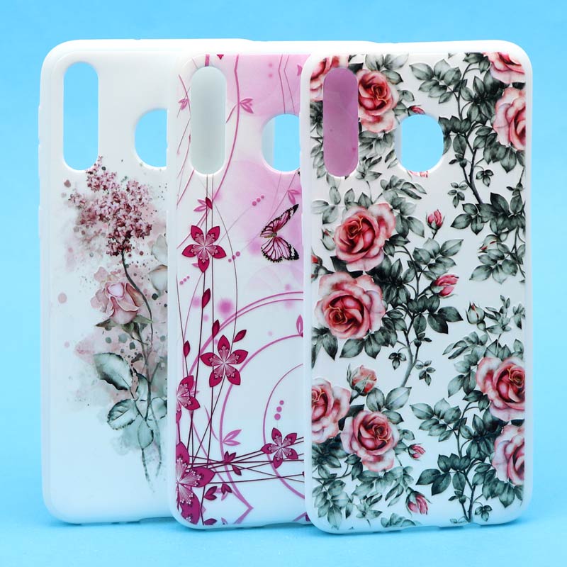 قاب فانتزی سفید طرح گل سامسونگ M30