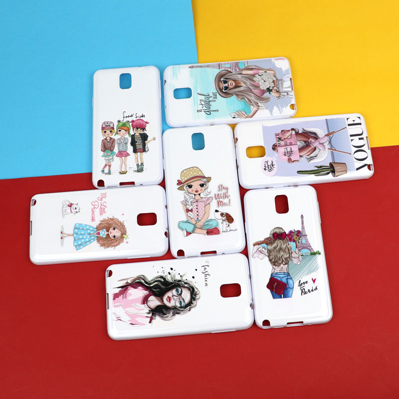 قاب فانتزی سفید طرح دختر سامسونگ Note 3