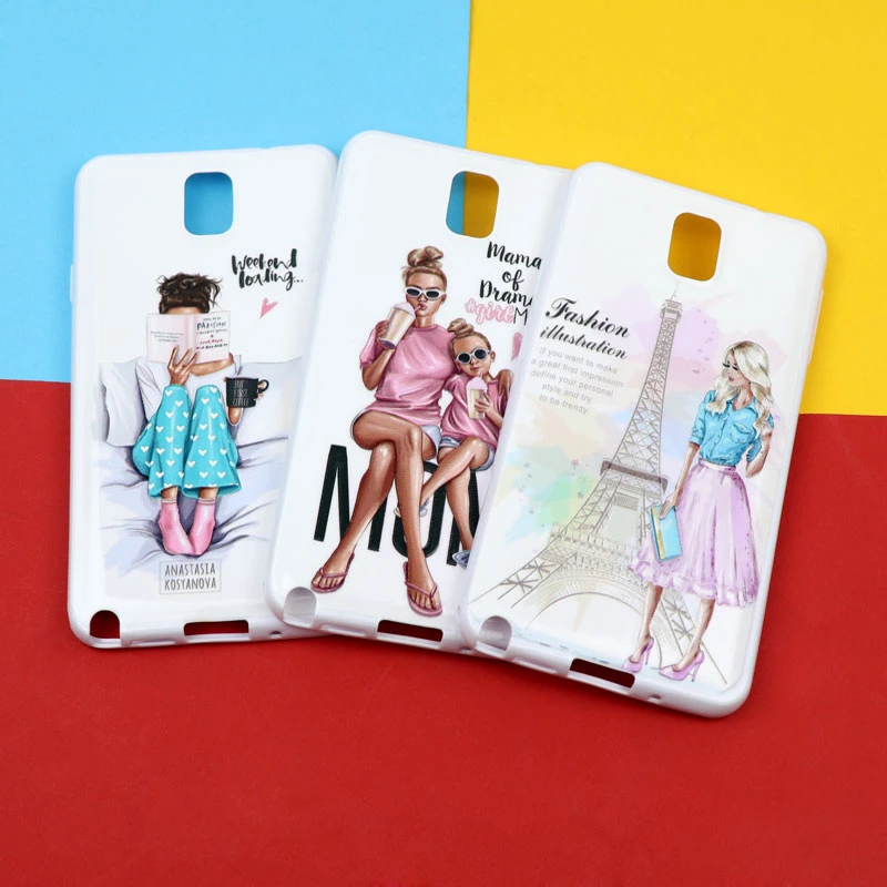 قاب فانتزی سفید طرح دختر سامسونگ Note 3