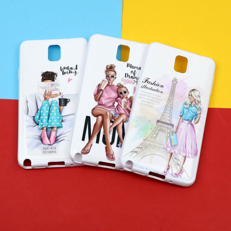 قاب فانتزی سفید طرح دختر سامسونگ Note 3