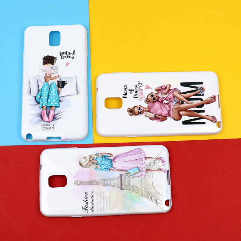 قاب فانتزی سفید طرح دختر سامسونگ Note 3