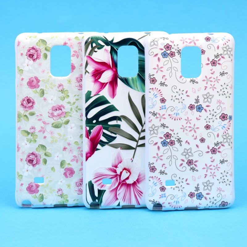 قاب فانتزی سفید طرح گل سامسونگ Note 4