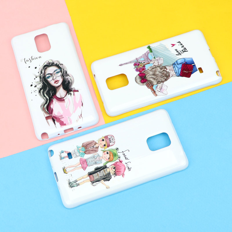 قاب فانتزی سفید طرح دختر سامسونگ Note 4
