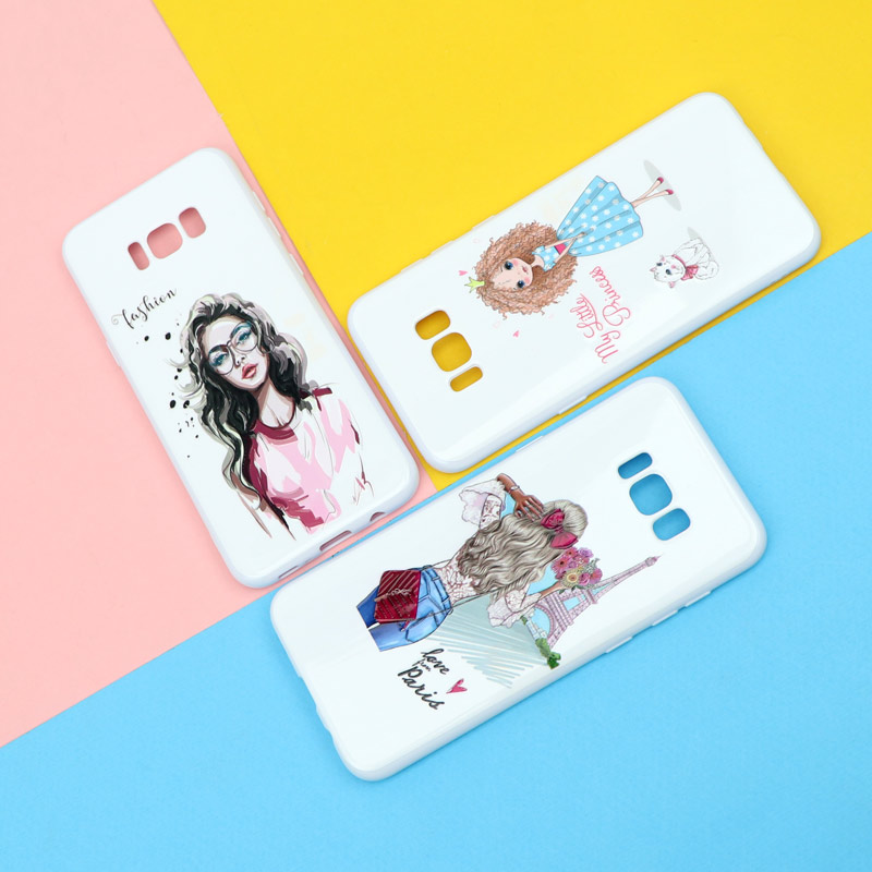 قاب فانتزی سفید طرح دختر سامسونگ S8 Plus