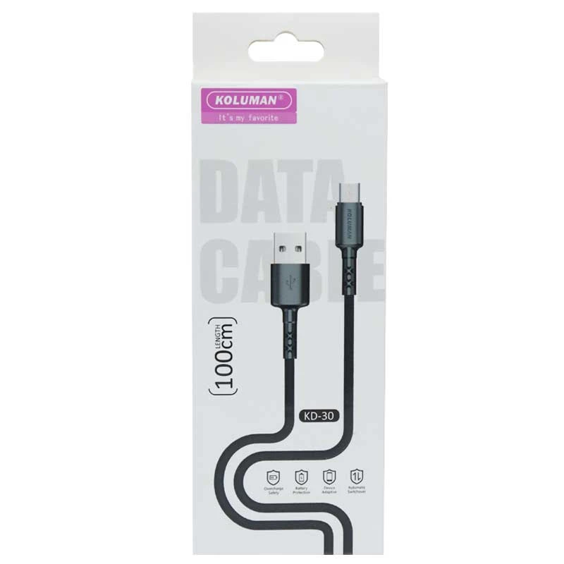 کابل آیفونی فست شارژ Koluman KD-30 3.1A 1m