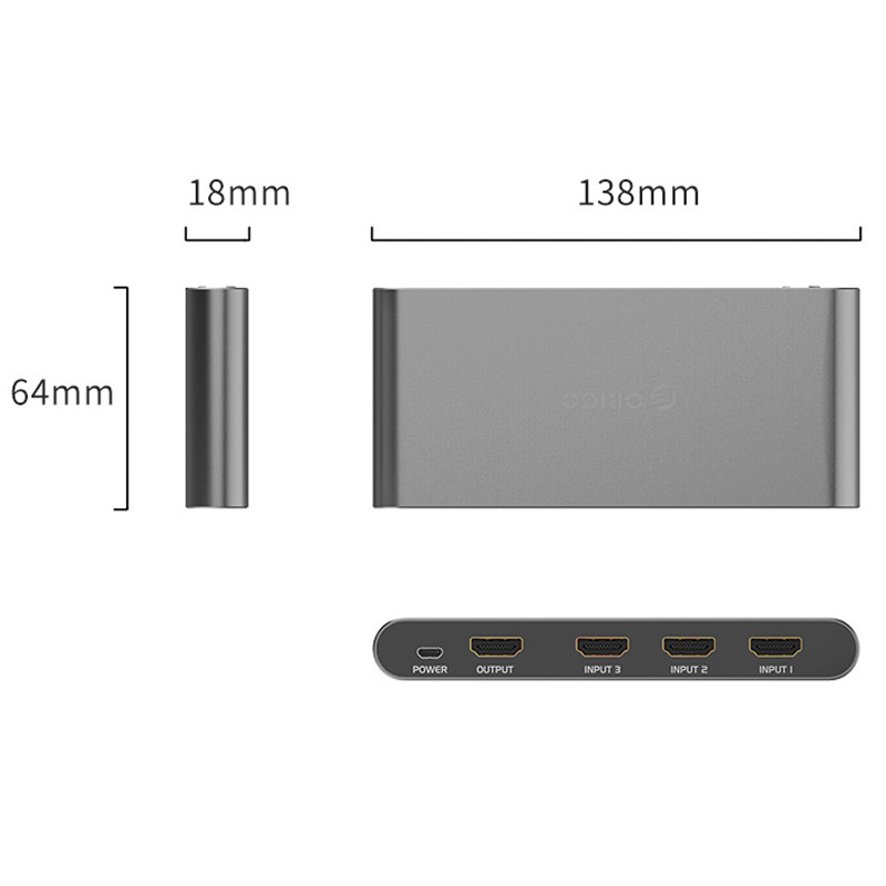 سوییچ Orico HS3-A1 3In 1Out HDMI