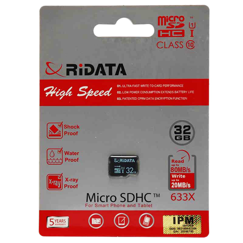 رم میکرو 32 گیگ ریدیتا RiDATA 633X U1 C10 80MB/s
