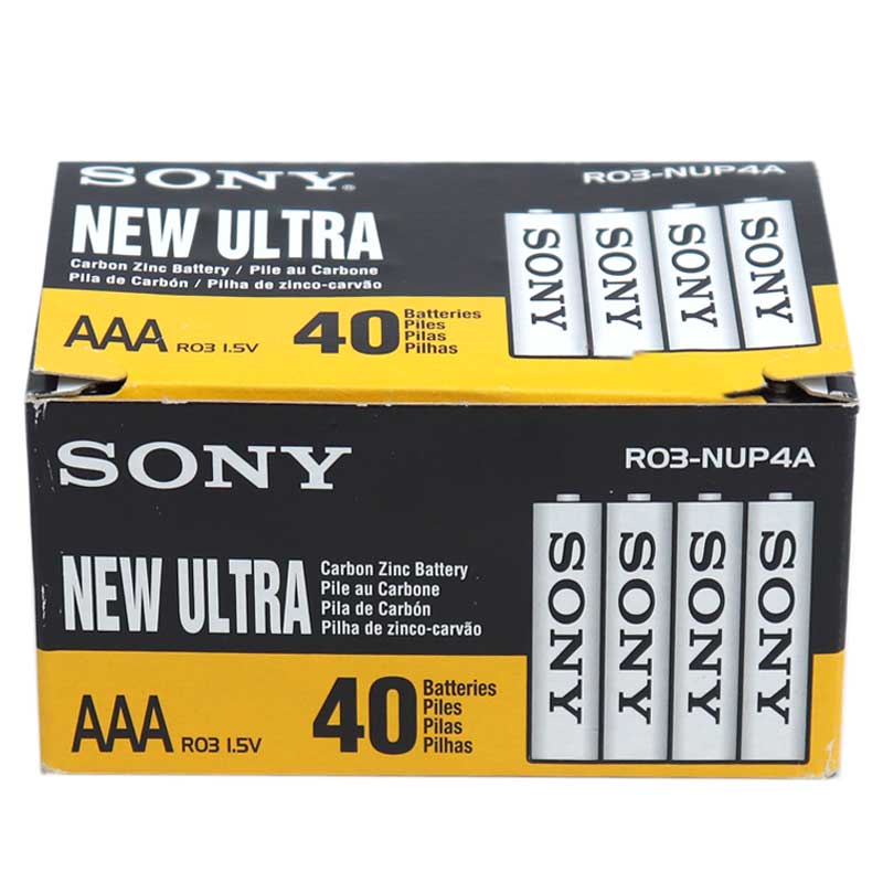 باتری نیم قلمی Sony New Ultra R6 1.5V AAA شرینک بسته 40 عددی