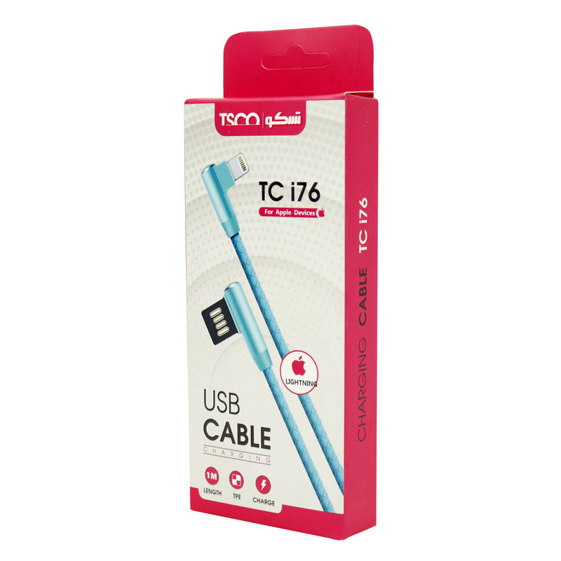 کابل آیفونی TSCO TC i76 2.1A 1m دو سر L