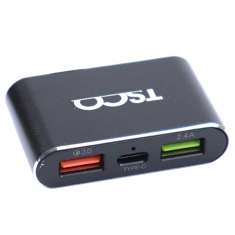 شارژر فندکی فست شارژ TSCO TCG-33 3+1 Ports QC3 7.2A