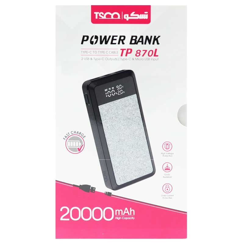 پاور بانک فست شارژ 20000 تسکو TSCO TP 870L