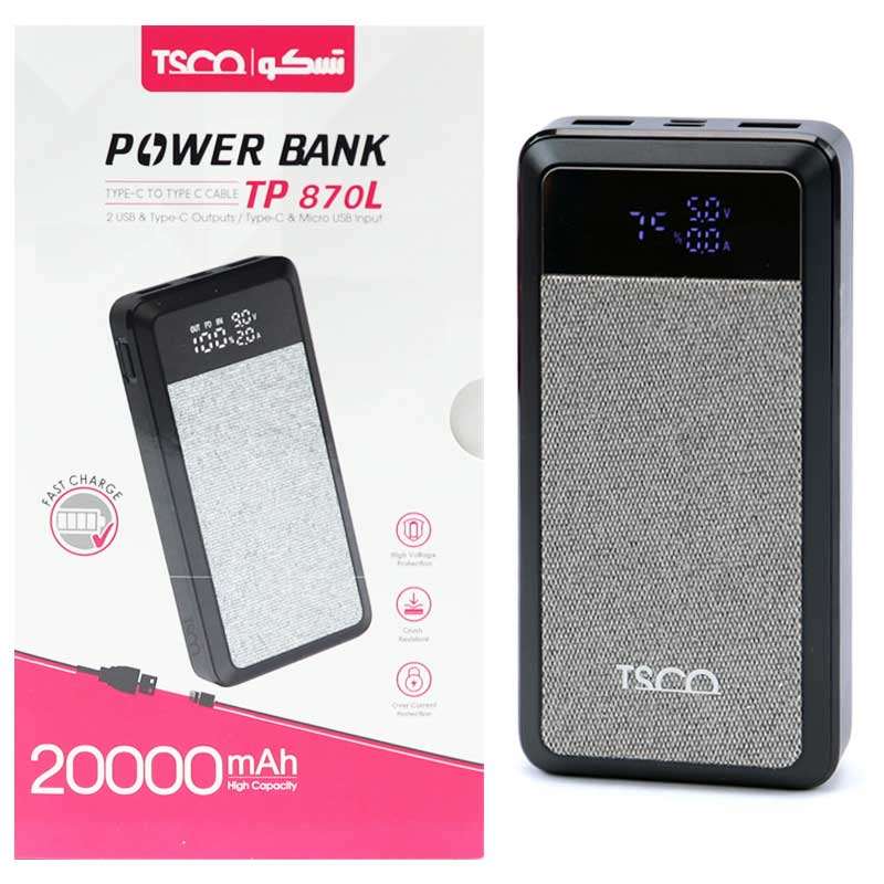 پاور بانک فست شارژ 20000 تسکو TSCO TP 870L