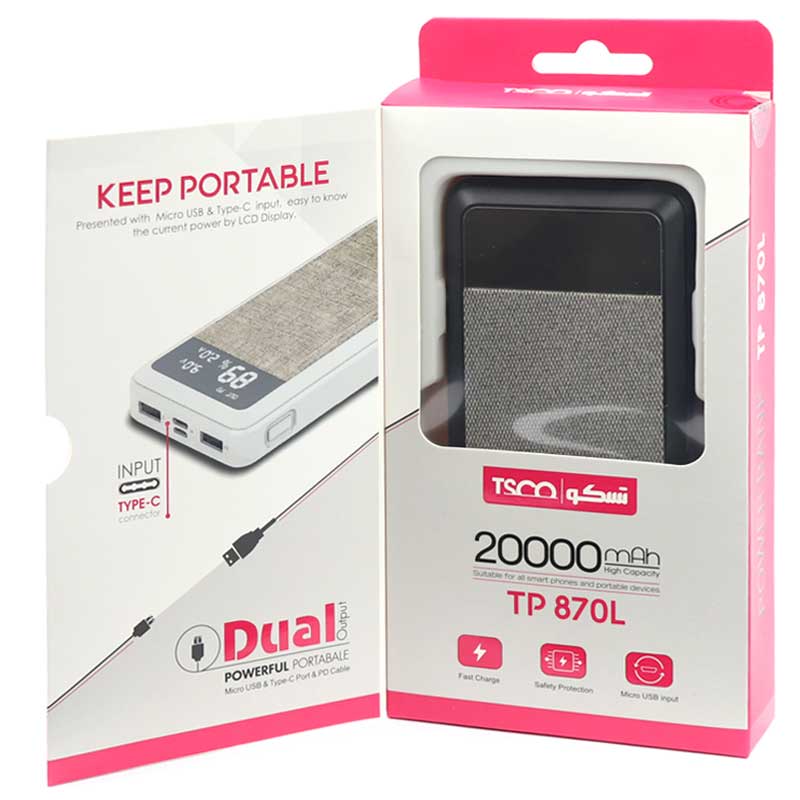 پاور بانک فست شارژ 20000 تسکو TSCO TP 870L