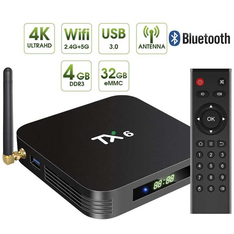 اندروید باکس TX6-A 32GB 4K + ریموت کنترل
