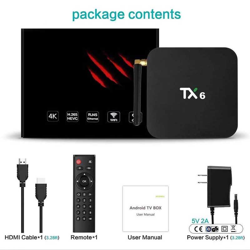 اندروید باکس TX6-A 32GB 4K + ریموت کنترل