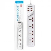 چهار راهی برق وریتی PS 3112 با کابل ۲ متری + شارژر USB