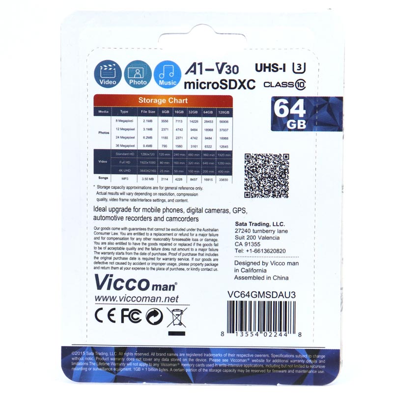 رم میکرو 64 گیگ ویکومن Vicco Final 600x Plus U3 A1 90MB/s + خشاب
